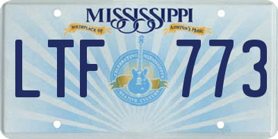 MS license plate LTF773