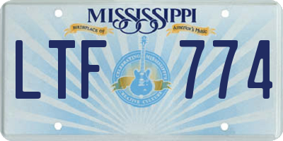 MS license plate LTF774