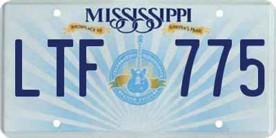 MS license plate LTF775