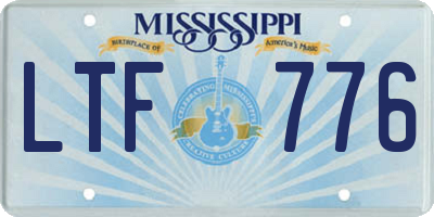 MS license plate LTF776
