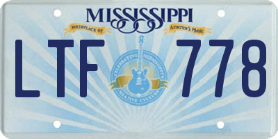 MS license plate LTF778
