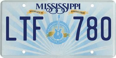 MS license plate LTF780