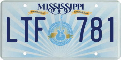 MS license plate LTF781