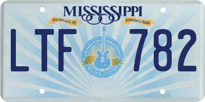 MS license plate LTF782