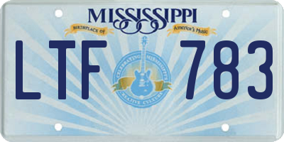 MS license plate LTF783