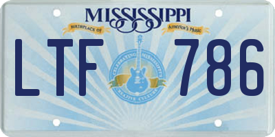 MS license plate LTF786