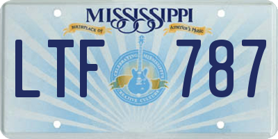 MS license plate LTF787