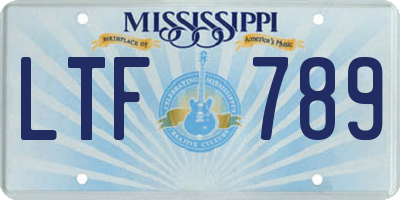 MS license plate LTF789