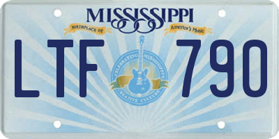MS license plate LTF790