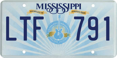 MS license plate LTF791