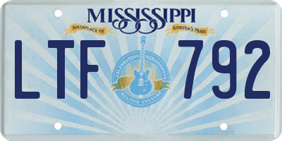 MS license plate LTF792
