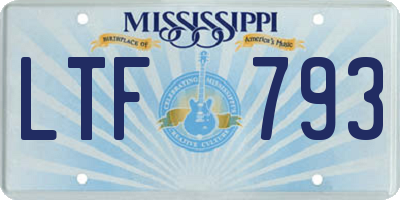 MS license plate LTF793
