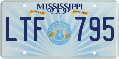 MS license plate LTF795