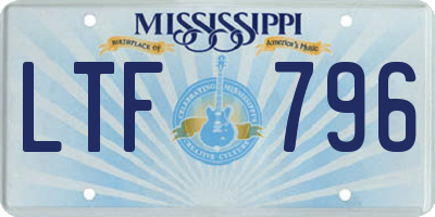MS license plate LTF796