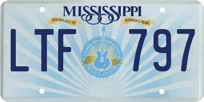 MS license plate LTF797