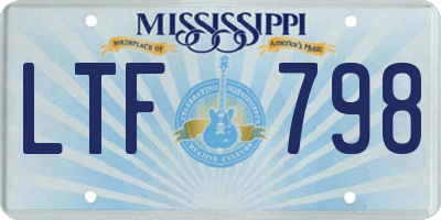 MS license plate LTF798
