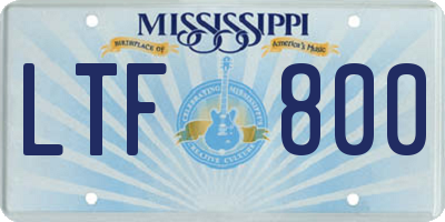 MS license plate LTF800