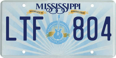 MS license plate LTF804