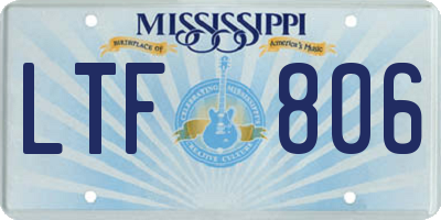 MS license plate LTF806