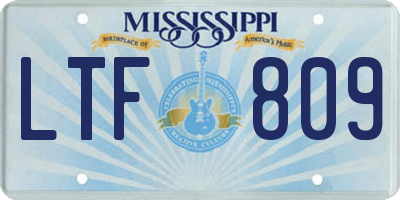 MS license plate LTF809