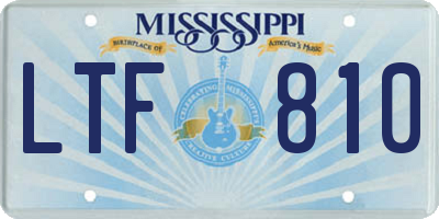 MS license plate LTF810