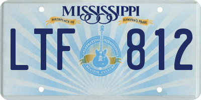MS license plate LTF812