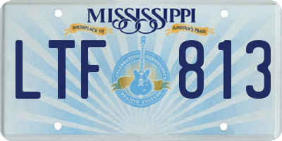 MS license plate LTF813