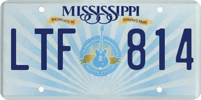 MS license plate LTF814