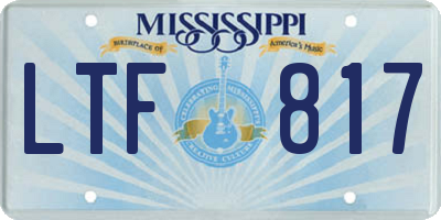 MS license plate LTF817