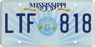 MS license plate LTF818