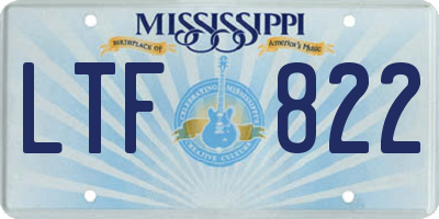 MS license plate LTF822