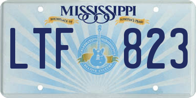 MS license plate LTF823