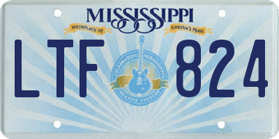 MS license plate LTF824