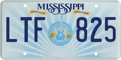 MS license plate LTF825