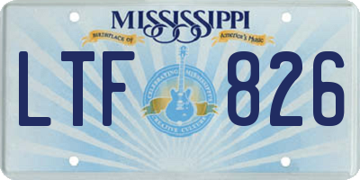 MS license plate LTF826