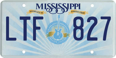 MS license plate LTF827