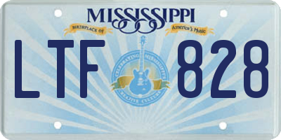 MS license plate LTF828