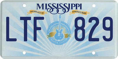 MS license plate LTF829