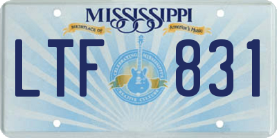 MS license plate LTF831