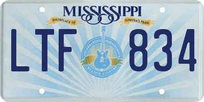 MS license plate LTF834