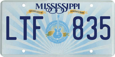 MS license plate LTF835