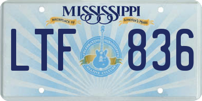 MS license plate LTF836