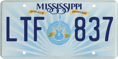 MS license plate LTF837