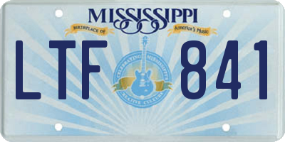 MS license plate LTF841