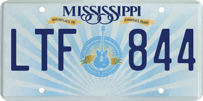 MS license plate LTF844