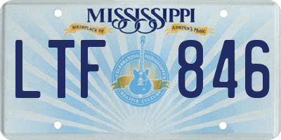 MS license plate LTF846