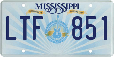 MS license plate LTF851