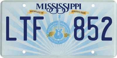 MS license plate LTF852