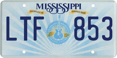 MS license plate LTF853