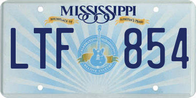 MS license plate LTF854